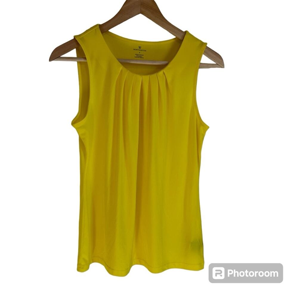 Worthington women’s tank blouse small yellow